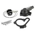 CARTER/COUVERCLE ET POMPE A EAU 50 A BOITE STAGE 6 POUR DERBI 50 SENDA 2006> EURO 3, 4 ALU CNC NOIR (GROS DEBIT)