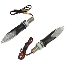 TURN SIGNAL (UNIVERSAL) REPLAY X-ROAD TRANSPARENT/BLACK 12 LEDS ORANGE - ALUMINIUM BODY- CEE APPROVED- (PAIR) (L 62mm / H 18mm / Wd 23mm)