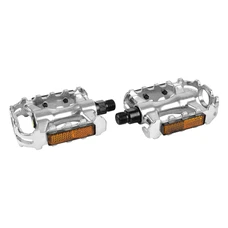 FLAT PEDAL FOR ROAD BIKE- NEWTON 500 SILVER -ALUMINIUM- 9/16" - 108x64mm 371g (PAIR ON CARD)