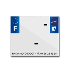 BANDE PLAQUE MOTO 170x145 POUR PVC AVEC RAISON SOCIALE DEP. 07/EURO (VENDU A L'UNITE)