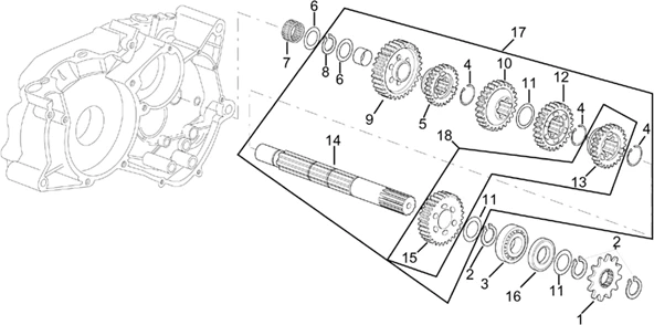 Arbre secondaire boite de vitesses I