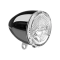 ECLAIRAGE VELO VAE / E-BIKE AVANT SUR GARDE BOUE AXA 606 15LUX 6-48V NOIR DESIGN RETRO