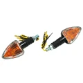 TURN SIGNAL (UNIVERSAL) REPLAY MINI TRIANGLE TRANSPARENT/BLACK (PAIR) ** (L 82mm / H 37mm / Wd 28mm)