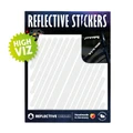 AUTOCOLLANT/STICKER REFLECHISSANT POUR VELO, CASQUE MODELE BANDES UNIVERSELLES BLANC (PLANCHE)