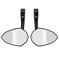 RETROVISEUR MOTO AVOC NEBRASKA EMBOUT DE GUIDON ALU NOIR AVEC ADAPTATEUR PLASTIQUE POUR EMBOUT 7/8" OU 1" (PAIRE) (HOMOLOGUE CE)