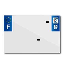 BANDE PLAQUE MOTO 210x145 POUR PVC AVEC RAISON SOCIALE DEP. 89/EURO (VENDU A L'UNITE)