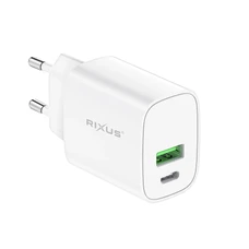 CHARGEUR USB-C/USB-A RIXUS BLANC 5V 20W (VENDU A L'UNITE) -RX90S