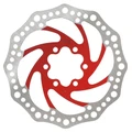 DISQUE DE FREIN TROTTINETTE 6 TROUS DIAM 140mm ARGENT/ROUGE (WAVES)  -SELECTION P2R-