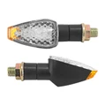 TURN SIGNAL FOR MOTORBIKE- AVOC GAMA ABS BODY - TRANSPARENT/BLACK -SHORT LEG (Long 70mm / H 28mm (Wd 29mm) (EEC APPROVED) (Pair)