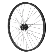 ROUE VTT 26" TRUCKY CARGO / VAE / E-BIKE AVANT NOIR DOUBLE PAROI DISQUE 6 TROUS BLOCAGE (RENFORCE) JANTE 30C 32 RAYONS DIAMETRE 2.3mm