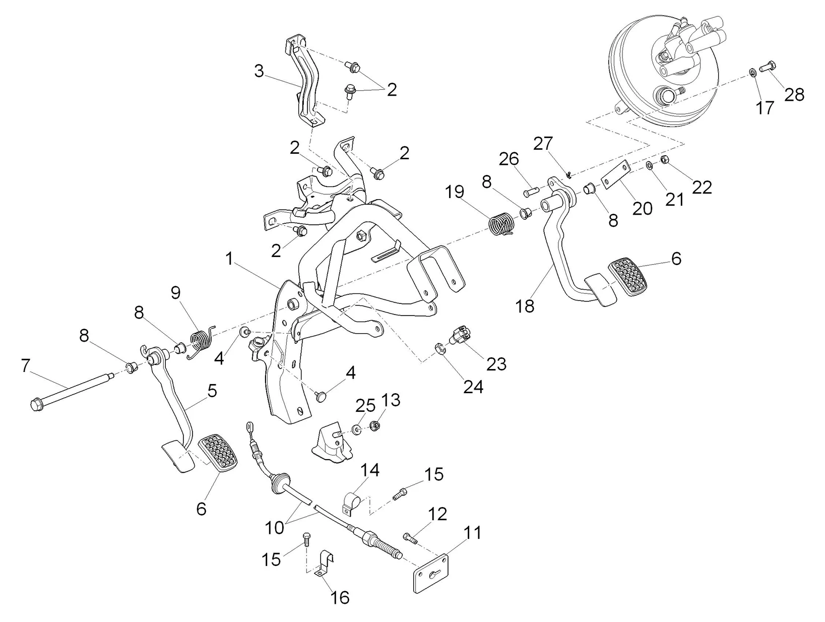 Groupe pédales - Leviers 