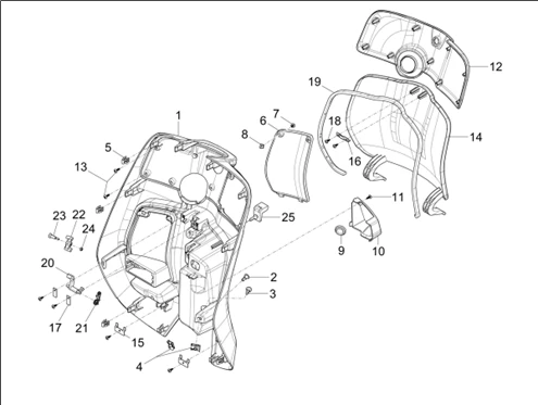 Coffre avant - Contre-tablier