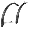 GARDE BOUE CITY/VTC TRINGLES 26/28'' POLISPORT EXPANDER NOIR LARGEUR 46mm (PAIRE) REGLABLE EN LONGUEUR COMPATIBLE V/BRAKE ET DISQUE