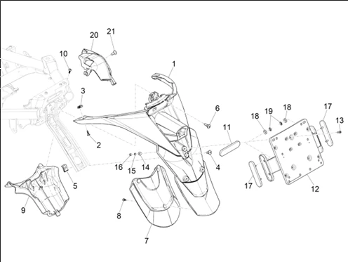 Couvercle arrière - Pare-boue