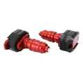 TAMPON DE PROTECTION MOTO ALU CNC ANODISE ROUGE/NOIR D.10mm (PAIRE)  -AVOC-