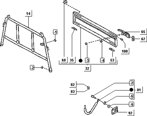 Dossier de cabine et portillon AR.