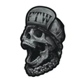 AUTOCOLLANT/STICKER LETHAL THREAT MINI TETE DE MORT FTW (60x80mm)