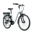 VELO ELECTRIQUE/VAE CITY 26 LEADER FOX LATONA 2024 MIXTE BLANC 7V MOTEUR ROUE AR BAFANG 36V 45Nm BATTERIE 14Ah (16,5'' - H43cm - TAILLE S - POUR ADULTE DE 158cm à 168cm)