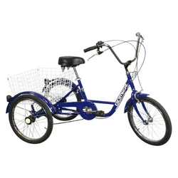 TRICYCLE FOR ADULT 20" BLUE - 5 SPEED WITH BASKET - MAX LOAD 100KGS WHEELBASE 0.80m -APPROVED NF30020