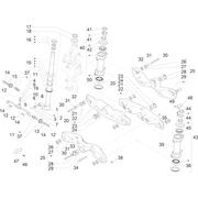 Fourche/tube direction - Ensemble butée dir.