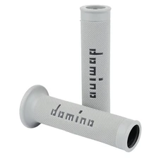 REVETEMENT POIGNEE DOMINO MOTO ON ROAD A010 GRIS/NOIR OPEN END 120-125mm (PAIRE)