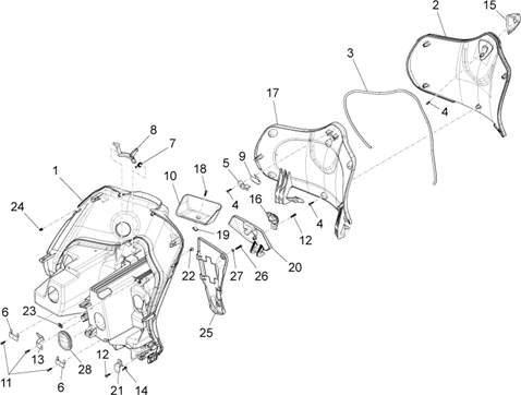 Coffre avant - Contre-tablier