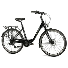 VELO MUSCULAIRE CITY BIKE 26 LEADER FOX DOMESTA 2025 FEMME NOIR 7V CADRE ALU 19 POUCES (TAILLE ADULTE 165 à 173 cm)