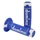 REVETEMENT POIGNEE DOMINO MOTO OFF ROAD A260 BLEU/BLANC CLOSED END 120mm (PAIRE)