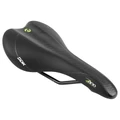 SADDLE- NEWTON FOR ROAD BIKE/MTB ZENA - BLACK/GREEN 272x140mm -STEEL RAIL - BLACK