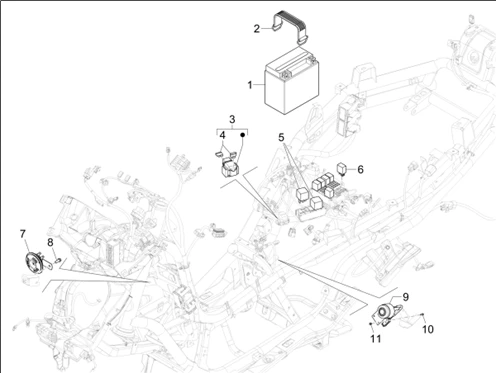 Relais - Batterie - Avertisseur sonore