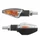 TURN SIGNAL (UNIVERSAL) REPLAY MINI CAP -BULB- ORANGE TRANSPARENT/BLACK (PAIR) -CEE APPROVED- (L 61mm / H 21mm / Wd 28mm)