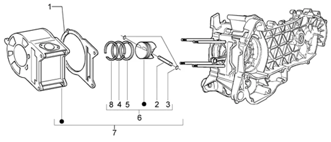 Ensemble cylindre-piston-axe de piston