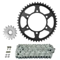 KIT CHAINE ADAPTABLE YAMAHA 600 FZ6 S FAZER 2004>2007, FZ6 S FAZER ABS 2006>2007  530  16x46  (DIAM COURONNE 110/130/10.25)  (DEMULTIPLICATION ORIGINE)  -AFAM-