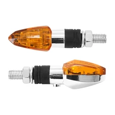 TURN SIGNAL (UNIVERSAL) REPLAY MICRO "ARROW" -BULB- ORANGE/CHROME -CEE APPROVED- (PAIR) (L 54mm / H 20mm / Wd 21mm)