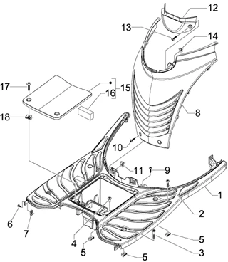 Protection centrale - Repose-pieds