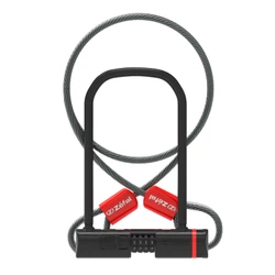 ANTITHEFT FOR BICYCLE -U LOCK ZEFAL K-TRAZ U13 - COMBINATION LOCK- 115x230mm Ø 13mm +EXTENDER 1.2M WITH CLIP BRACKET- SECURE LEVEL SILVER - ideal for ebike - 2 Stars Fub Approved