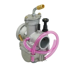 CARBURATEUR TYPE PWK 28 SILVER A BOISSEAU PLAT ENTRE AIR POLI AVEC COUDE TOURNANT -QUALITE PREMIUM- -P2R
