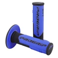 REVETEMENT POIGNEE PROGRIP MOTO OFF ROAD 801 DOUBLE DENSITE BASE NOIR/BLEU CLOSED END 115mm (CROSS/MX) (PAIRE)