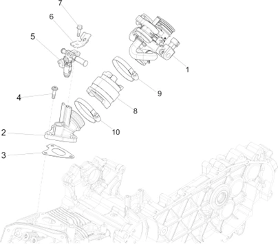 Boîtier papillon - Injecteur - Raccord d'admission