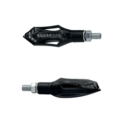 CLIGNOTANT MOTO TAAC FR13 14 LEDS FUME/NOIR AVEC FONCTION FEU DE POSITION ET FEU STOP (M8 / LONG 74mm / H 26mm) (PAIRE) QUALITE PREMIUM  -HOMOLOGUE ECE-