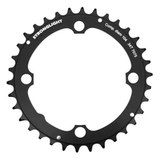 CHAINRING FOR MTB- Ø104 - 4arms-FOR TRIPLE- 34T. Ø104 BLACK MIDDLE STRONGLIGHT ZICRAL .Thickness 4mm- 8/9 Speed.