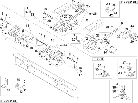 Composants de la benne