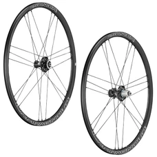 WHEELS SET FOR ROAD BIKE 700 CAMPAGNOLO ZONDA DISC Black - HUB ED 12/11/10 Speed. - Thru axle / Quick release (Pair