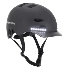 CASQUE VELO ADULTE NEWTON CITY V3 NOIR MAT IN-MOLD AVEC VISIERE TAILLE 55-58 AVEC SYSTEME ECLAIRAGE AVANT ARRIERE INTEGRE EN USB SYSTEME FIDLOCK (VENDU EN BOITE)