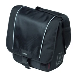 SACOCHE ARRIERE VELO LATERALE BASIL SPORT DROIT/GAUCHE AVEC PROTEGE PLUIE 18L NOIR FIXATION HOOK ON SUR PORTE BAGAGE- SPECIAL VAE/E-BIKE- (31x18x31cm)
