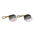 TURN SIGNAL FOR SCOOT MBK 50 BOOSTER 1990>2003/YAMAHA 50 BWS 1990>2003 - FRONT - TRANSPARENT/BLACK (PAIR) ** -REPLAY