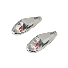 DECORATIVE LIGHTNING REPLAY  "WATER DROP" FENDER TRANSPARENT/CHROME WITH ORANGE BULB(L 61mm / H 22mm / W 18mm) (PAIR) **