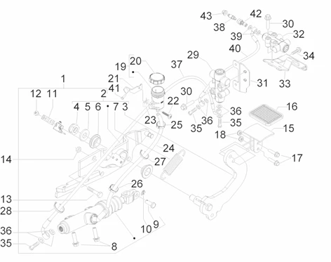 Groupe pédales - Leviers