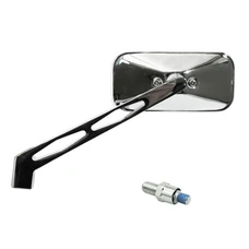 MIRROR - UNIVERSAL VICMA CUSTOM RECTANGLE -LEFT- M10/125 METALIC CHROME **