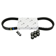 KIT TRANSMISSION (COURROIE, GALETS, GUIDES) ORIGINE PIAGGIO 50 TYPHOON 2004>11, NRG 2005>, VESPA PRIMAVERA 2T 2013>17, SPRINT 2T 2014>17/GILERA 50 RUNNER 2005>17/APRILIA 50 SR H2O 2004>10 -1R000426